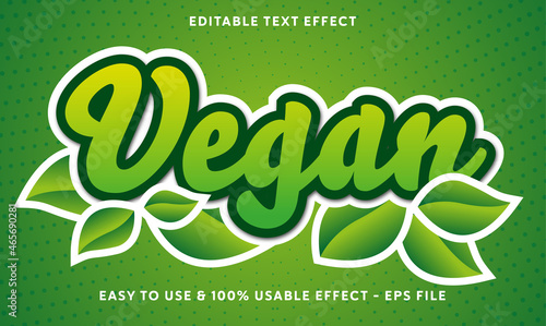 vegan food editable text effect template