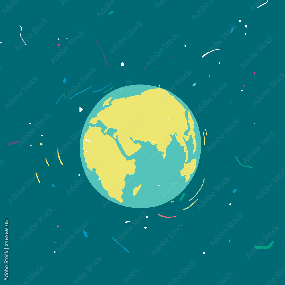 Naklejka premium Earth planet in space, planet, stars, a comet in universe