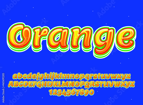 modern youth fresh orange text effect