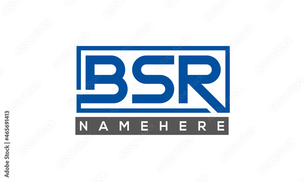 BSR Letters Logo With Rectangle Logo Vector BSR Letters Logo With Rectangle Logo Vector