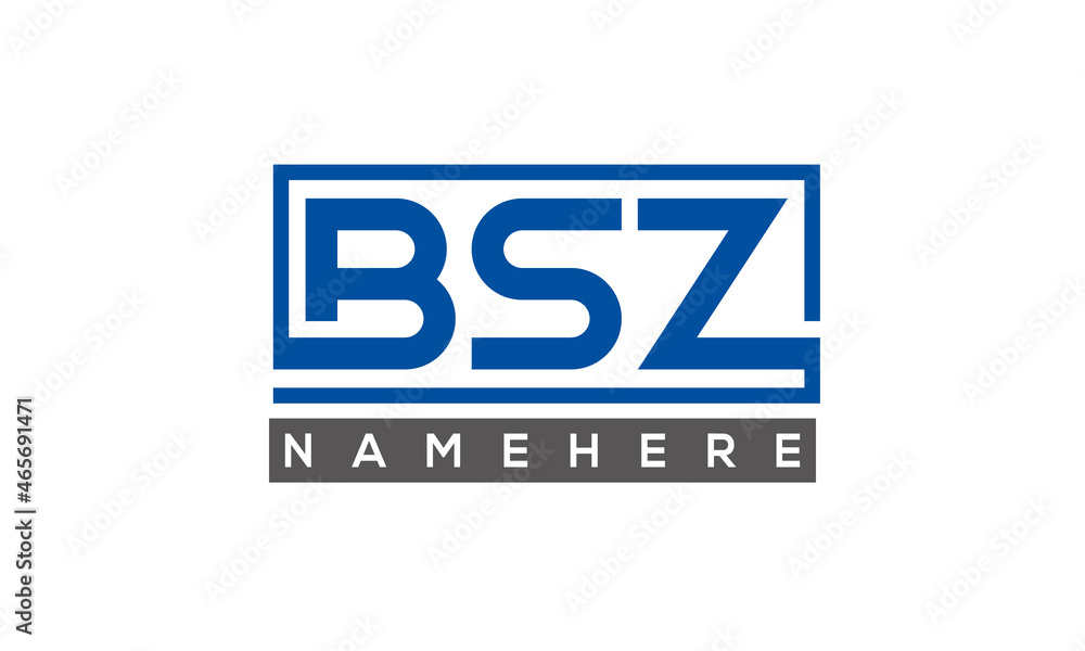 BSZ Letters Logo With Rectangle Logo Vector BSZ Letters Logo With Rectangle Logo Vector
