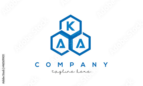 KAA letters design logo with three polygon hexagon logo vector template