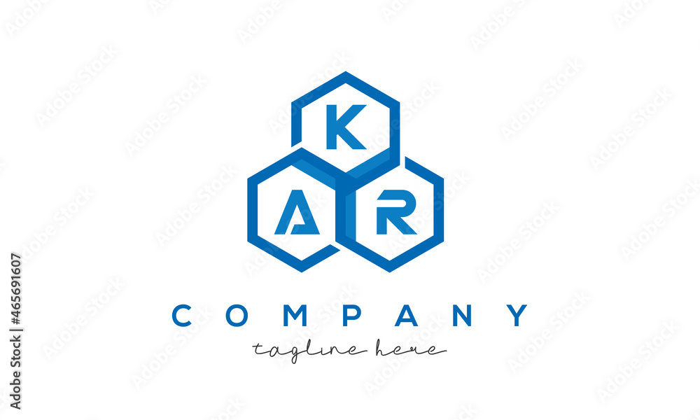 KAR letters design logo with three polygon hexagon logo vector template KAR letters design logo with three polygon hexagon logo vector template