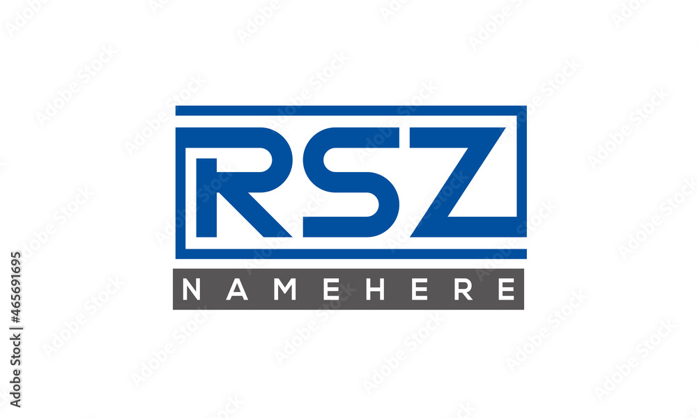 RSZ Letters Logo With Rectangle Logo Vector RSZ Letters Logo With Rectangle Logo Vector