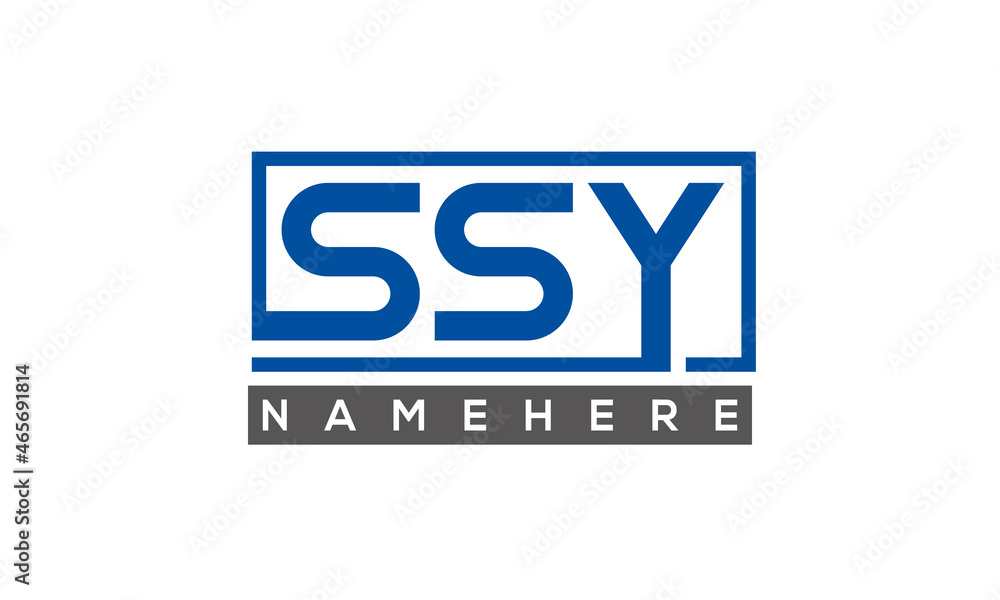 SSY Letters Logo With Rectangle Logo Vector SSY Letters Logo With Rectangle Logo Vector