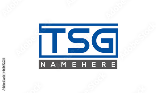 TSG Letters Logo With Rectangle Logo Vector