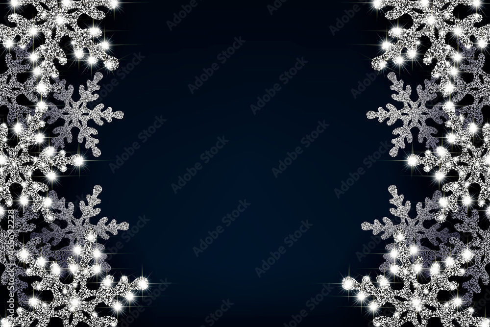 Banner with silver snowflakes vector illustration eps 10 Banner with silver snowflakes vector illustration eps 10