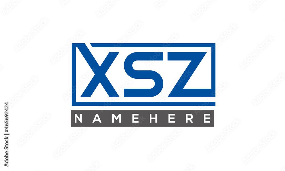 XSZ Letters Logo With Rectangle Logo Vector XSZ Letters Logo With Rectangle Logo Vector