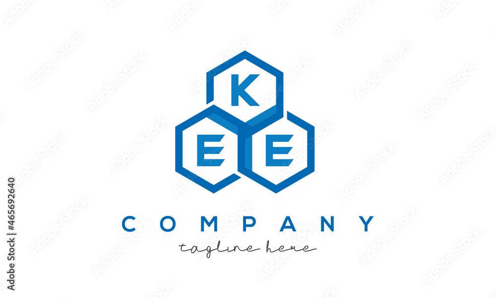KEE letters design logo with three polygon hexagon logo vector template KEE letters design logo with three polygon hexagon logo vector template