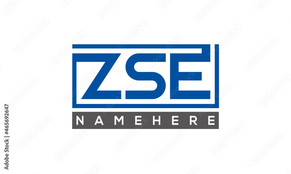 ZSE Letters Logo With Rectangle Logo Vector ZSE Letters Logo With Rectangle Logo Vector