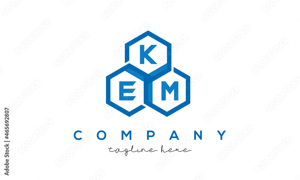 KEM letters design logo with three polygon hexagon logo vector template KEM letters design logo with three polygon hexagon logo vector template