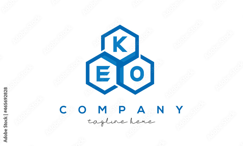 KEO letters design logo with three polygon hexagon logo vector template KEO letters design logo with three polygon hexagon logo vector template