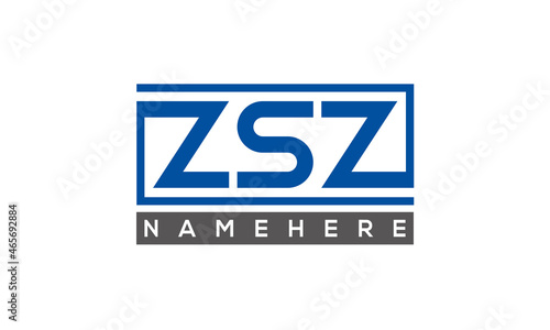 ZSZ Letters Logo With Rectangle Logo Vector