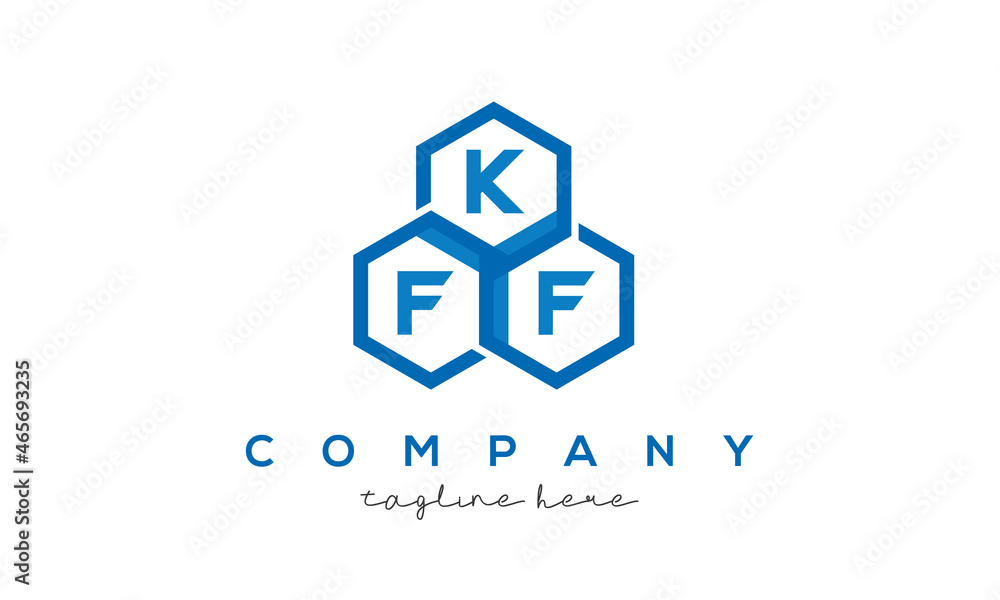 KFF letters design logo with three polygon hexagon logo vector template KFF letters design logo with three polygon hexagon logo vector template