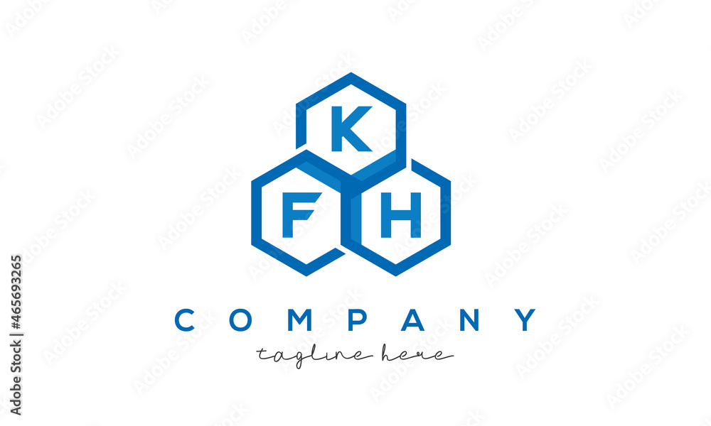 KFH letters design logo with three polygon hexagon logo vector template KFH letters design logo with three polygon hexagon logo vector template