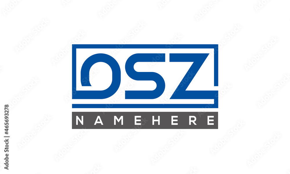 OSZ Letters Logo With Rectangle Logo Vector OSZ Letters Logo With Rectangle Logo Vector