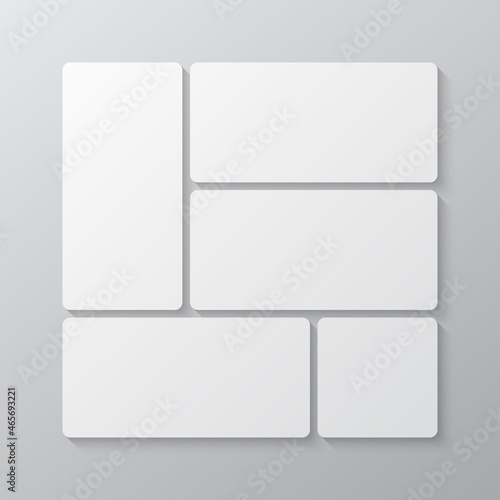 Vector empty collage board five images, photo