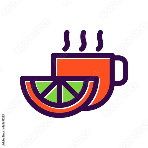 Lemon Tea Filled Vector Icon Design