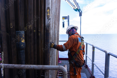 engineer inspection pipe at oil and gas rig