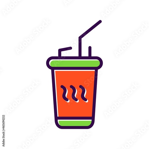 Disposable Tea CUp Filled Vector Icon Design