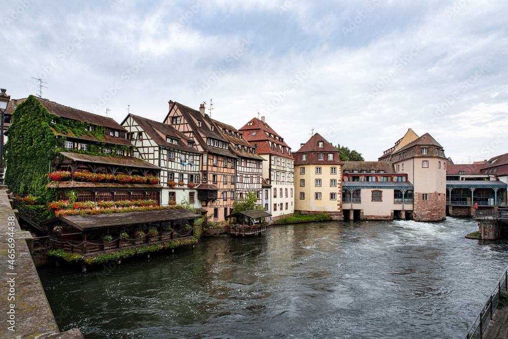 Typical old houses of Petite France in the city of Strasbourg, France