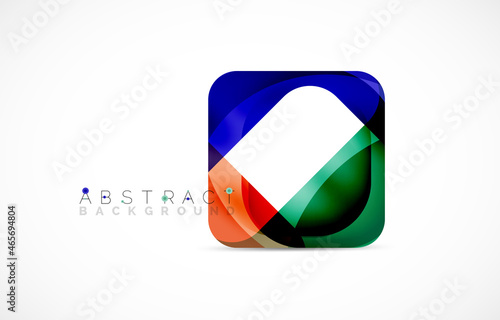 Free Download Minimal background. Abstract square shape with round corners created with wavy forms. Vector Illustration For Wallpaper, Banner, Background, Landing Page - GFXLoad