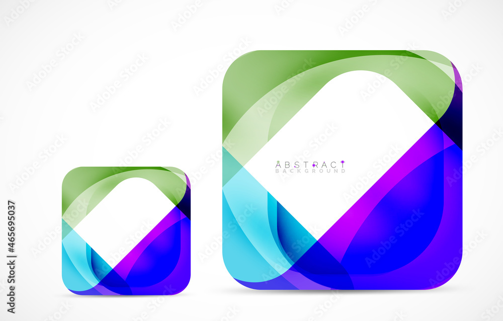 Minimal background. Abstract square shape with round corners created with wavy forms. Vector Illustration For Wallpaper, Banner, Background, Landing Page Minimal background. Abstract square shape with round corners created with wavy forms. Vector Illustration For Wallpaper, Banner, Background, Landing Page