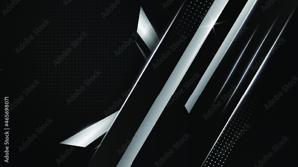 Black wallpaper with silver geometric lines Free Vector background ...