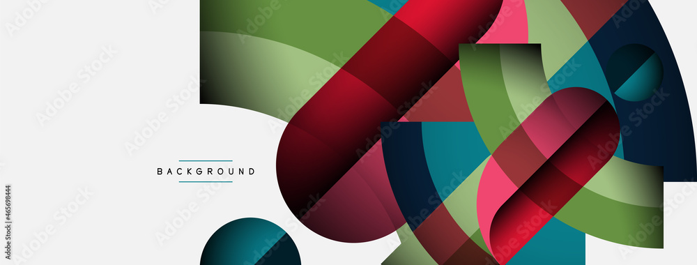 Geometric abstract background. Round shapes, circles, lines composition for wallpaper banner background or landing page Geometric abstract background. Round shapes, circles, lines composition for wallpaper banner background or landing page