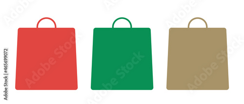 ショップバッグ、紙袋、カバンのフレームイラストセット 買物 セール（縦長）