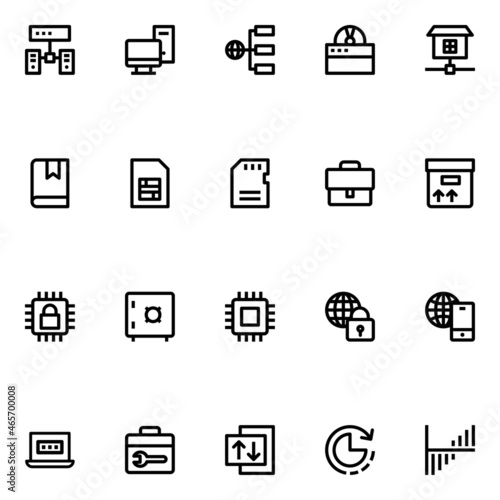 Outline icons for data science.