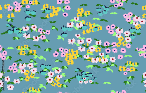 Stylized ornamental floral seamless ethnic textile pattern Design for book cover,background,carpet,wallpaper,clothing,wrapping,Batik,fabric,Vector illustration embroidery style.