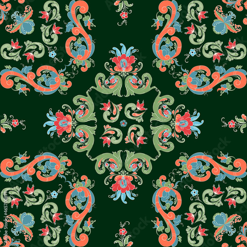 Rosemaling vector pattern 82