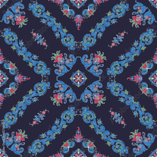 Rosemaling vector pattern 84