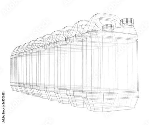 Cans of car liquids. Vector