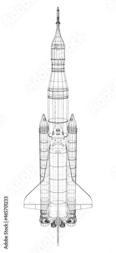 Rocket carrying space shuttle