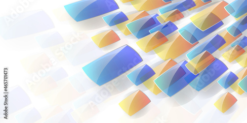 Glass square frames with perspective lay out on white background