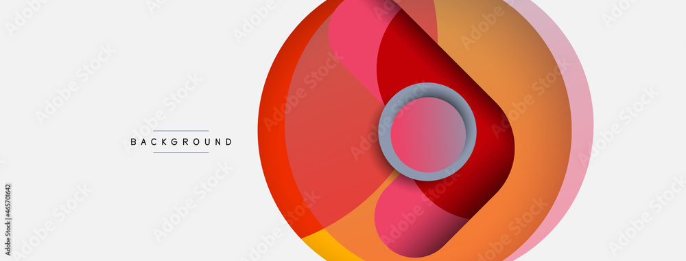 Naklejka premium Vector round shapes circles minimal geometric background. Vector illustration for wallpaper banner background or landing page