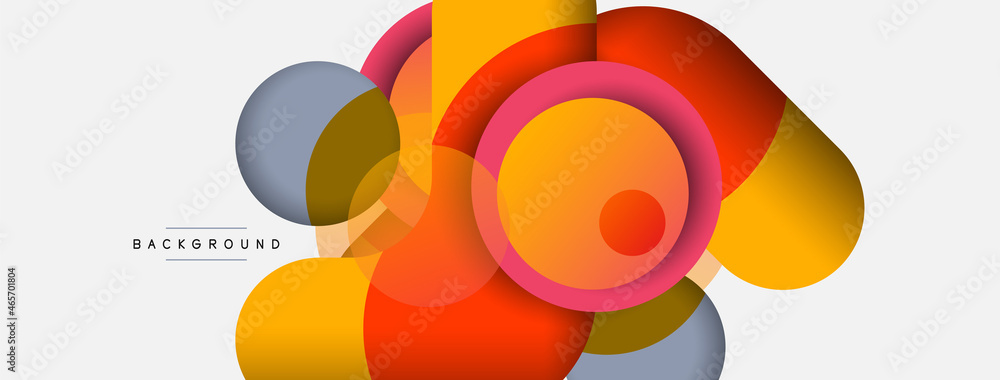 Creative geometric wallpaper. Minimal abstract background. Circles composition vector illustration for wallpaper banner background or landing page Creative geometric wallpaper. Minimal abstract background. Circles composition vector illustration for wallpaper banner background or landing page