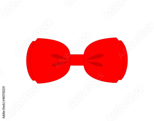 Elegant red bow tie on white background, vector illustration