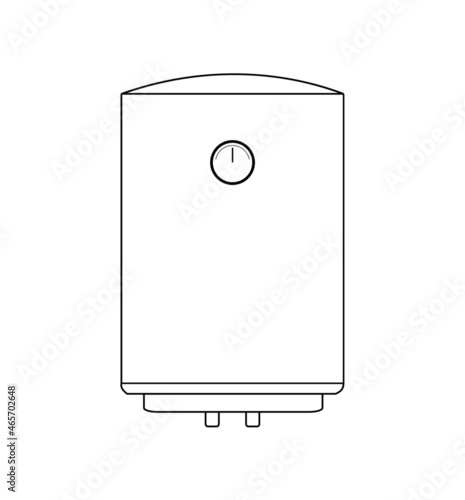 Electric water heater line drawing isolated on white
