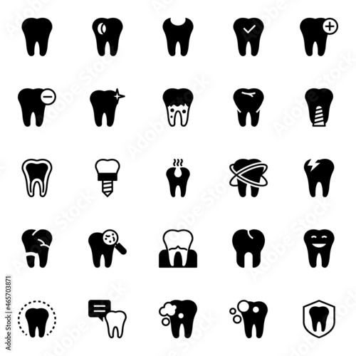 Glyph icons for dental care.