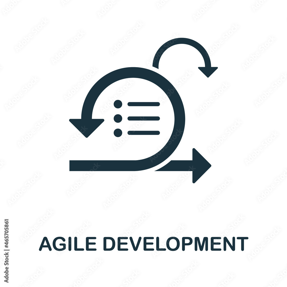 Agile Development icon. Monochrome sign from production management collection. Creative Agile Development icon illustration for web design, infographics and more Agile Development icon. Monochrome sign from production management collection. Creative Agile Development icon illustration for web design, infographics and more