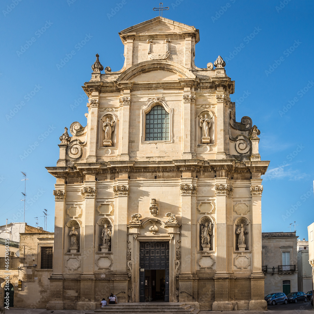 View at the Church of Saint Mary of Providence in the streets of Lecce -.. Italy