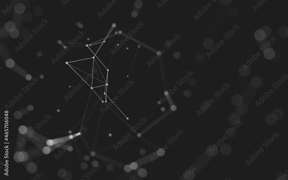Abstract background. Molecules technology with polygonal shapes, connecting dots and lines. Connection structure. Big data visualization. Abstract background. Molecules technology with polygonal shapes, connecting dots and lines. Connection structure. Big data visualization.