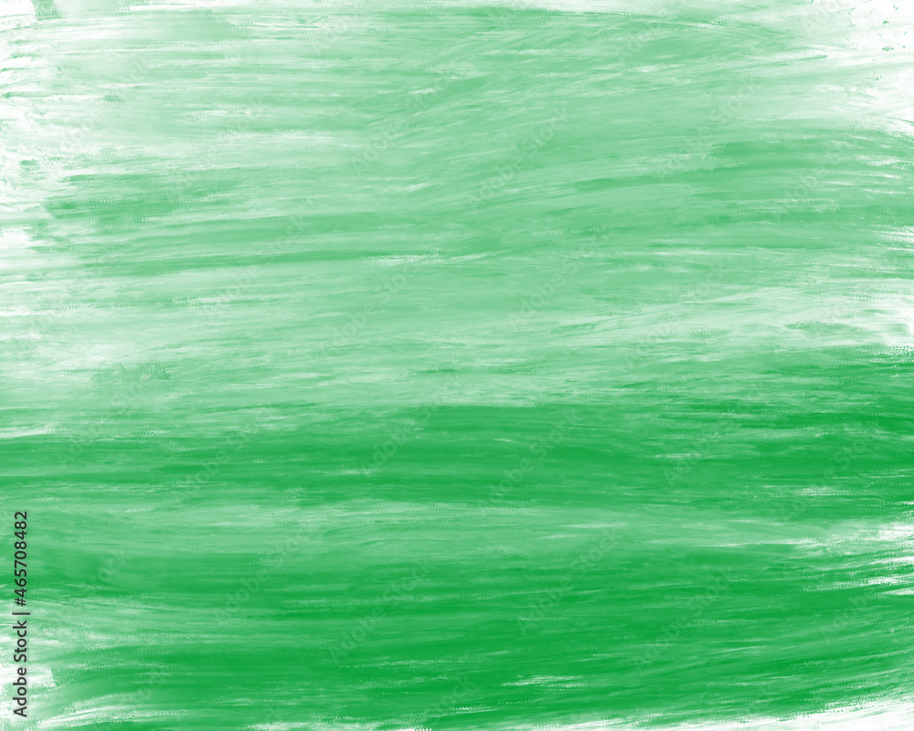 Obraz premium Green abstract background with horizontal stripes of dry brush paint