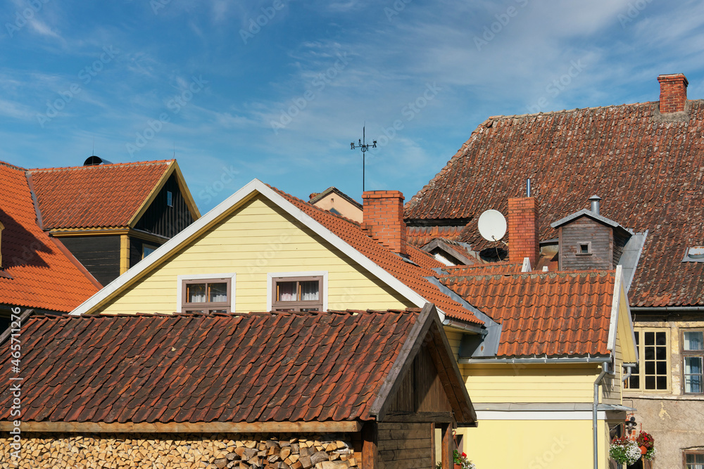 Traditional tiled roofs of ancient buildings. Traditional tiled roofs of ancient buildings.