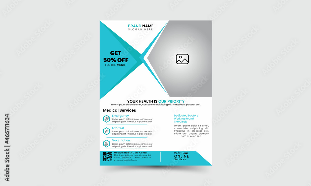 Modern Corporate Flyer Template Design, Flyer in A4 and Vector Illustration