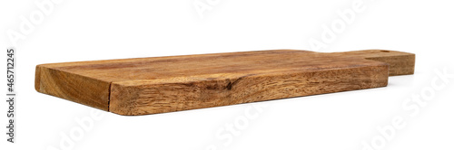 Billede på lærred Wooden cutting board on a white background