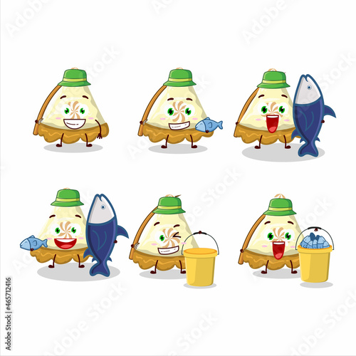 A fisherman slice of lemon meringue pie cartoon picture catch a big fish